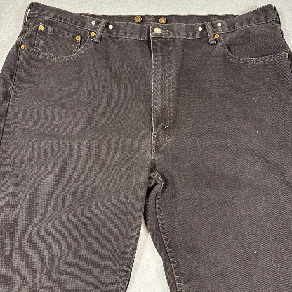 Levi Strauss 550 Relaxed Fit Black Denim Jeans Mens 46 X 32 SUSPENDER logger